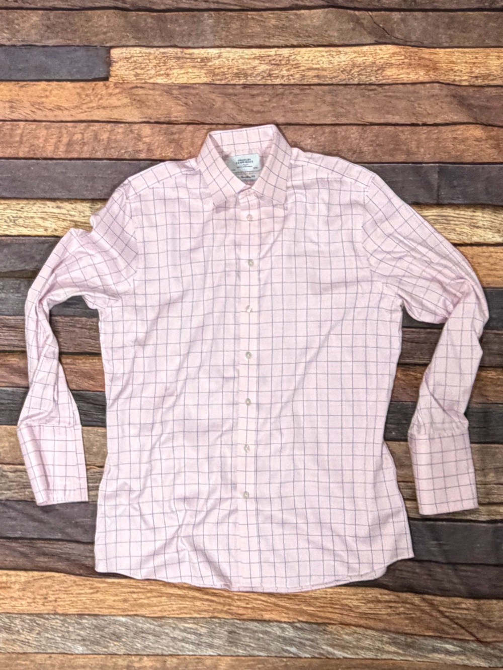 Charles Tyrwhitt Slim Fit French Cuff Men's Suit Pink Dress Shirt Preppy
